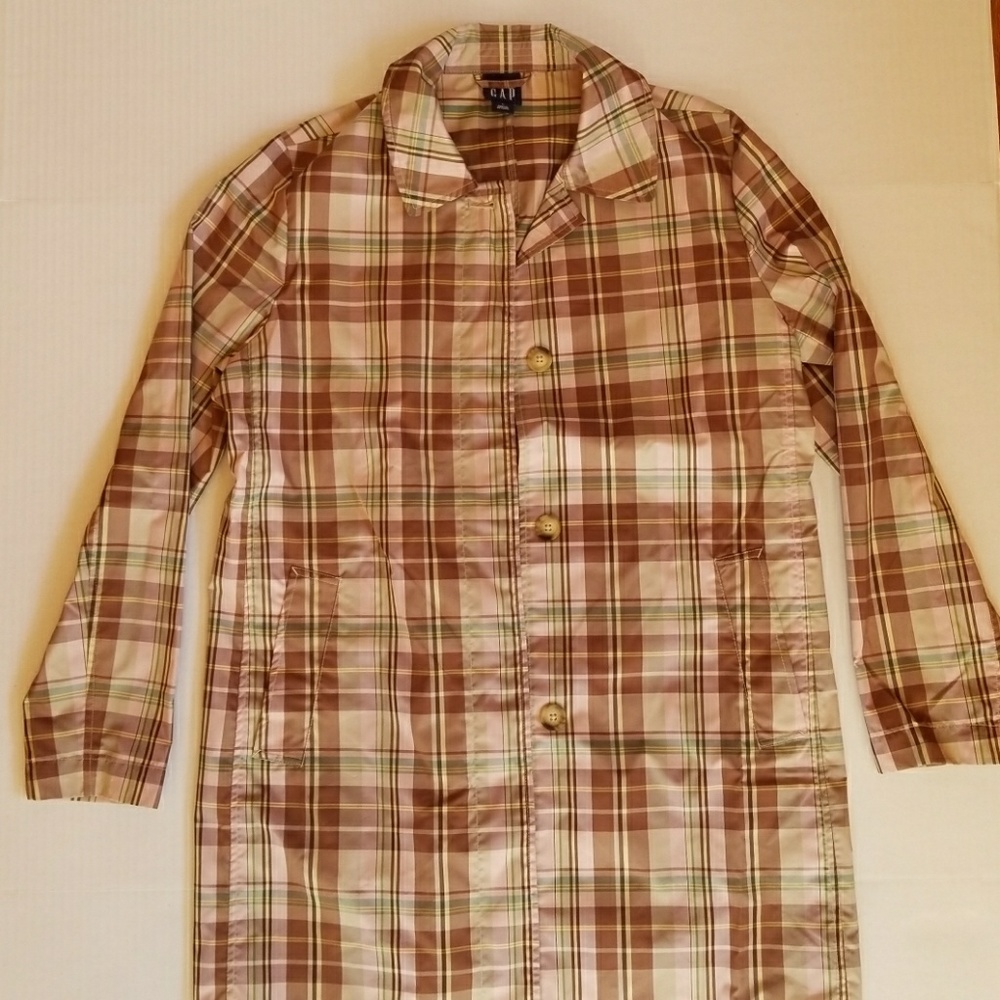 Lightweight GAP plaid raincoat